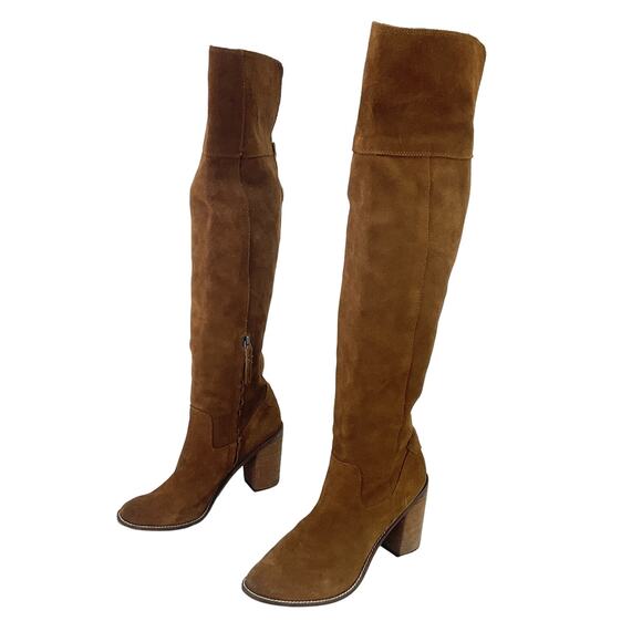 Steve Madden Women's Brown Over The Knee Leather Palisade Riding Boots Size 7.5B - Picture 1 of 7